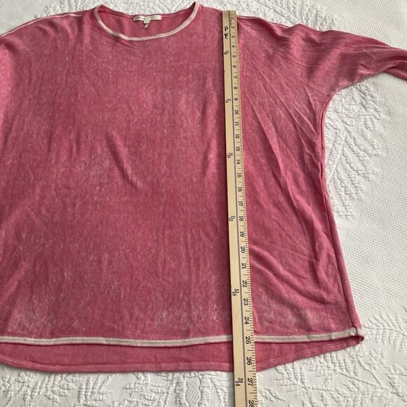 Maje Silk Cashmere Long Sleeve thin Crew Neck Pullover Sweater Pink One Size - Picture 5 of 10